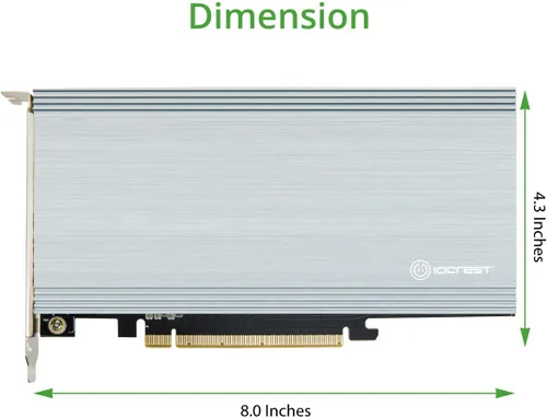 Vista 6 de IO CREST Dual M.2 NVMe Puertos RAID a PCIe 3.0 x16 Interfaz (ancho de banda x8) Controlador elevador de bifurcación - SI-PEX40158