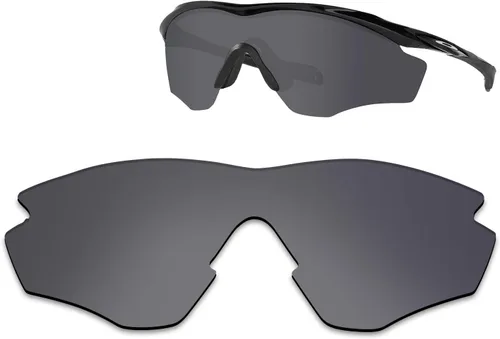 Vista 4 de Kygear Lentes de repuesto polarizadas compatibles con el marco Oakley M2 para hombres y mujeres, Armadura negra y verde menta y rojo fuego