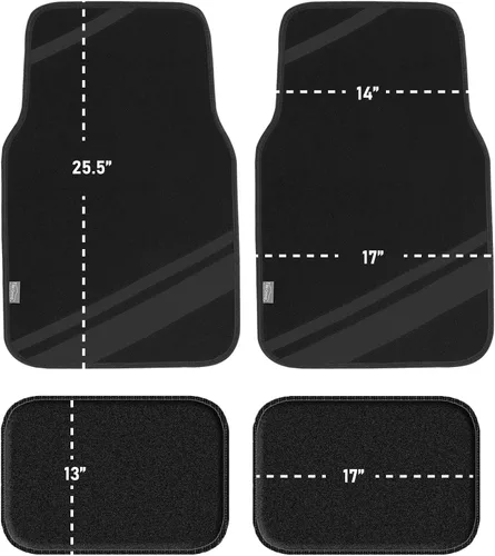 Vista 5 de FH Group F14501GRAY - Juego completo de alfombras para suelo de ajuste universal Negro