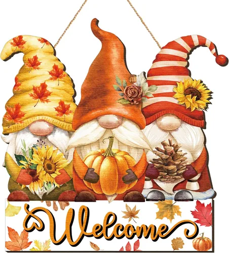 Vista 12 de Boao - Letrero colgante de madera con texto en inglés "Welcome Black