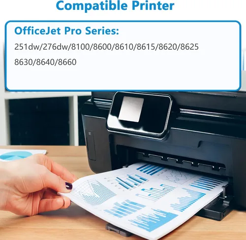 Vista 2 de 950XL 951XL Cartucho de tinta negro de repuesto para HP 950 951 XL, trabajo para OfficeJet Pro 8600 8610 8615 8620 8625 8630 8640 8660 8100 8110