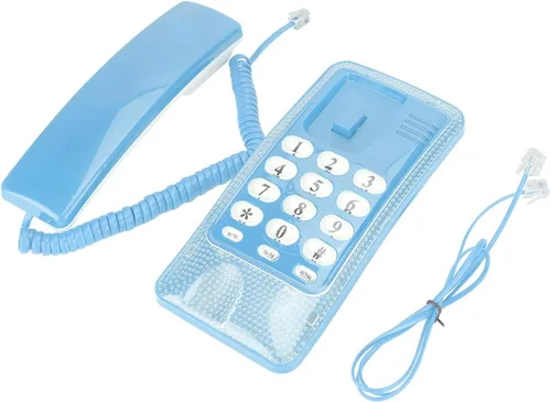 Vista 6 de Mini teléfono de pared, teléfono fijo retro para montar en la pared con función de flash y función de silencio de llamada, interfaz RJ45 alimentada