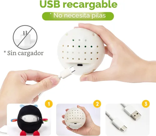 Vista 8 de hahaland - Juguete de abeja que rebota para el tiempo boca abajo, para 6 meses, juguete musical de abeja de peluche para bebés de 7, 8, 9, 10, 11