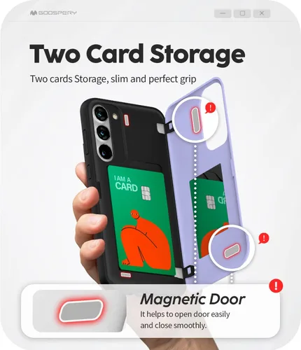 Vista 3 de GOOSPERY Funda tipo cartera magnética compatible con Galaxy S23, con tarjetero, cierre automático por imán, cubierta protectora de doble capa, Lila