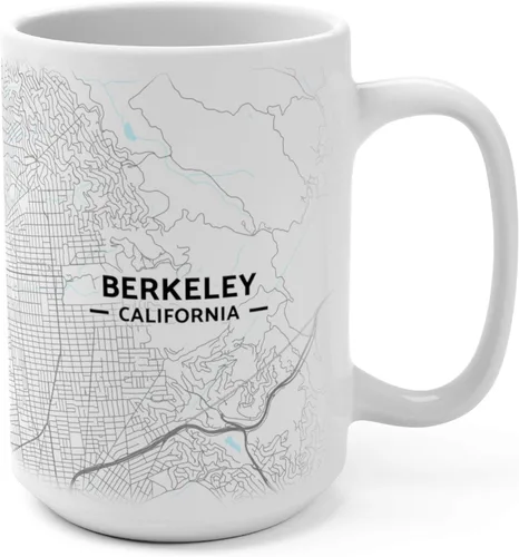 Vista 4 de Berkeley, California CA Map Mug (11 oz)