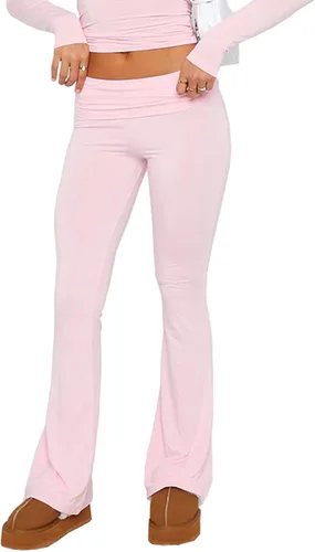 Vista 2 de PRIVIMIX Leggings acampanados de cintura baja para mujer, pantalones de yoga con corte de bota, pantalones deportivos