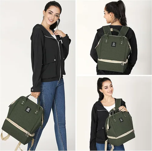 Vista 2 de Mochila para extractor de leche, bolsa enfriadora y resistente a la humedad, doble capa para madre, mochila de trabajo al aire libre con puerto