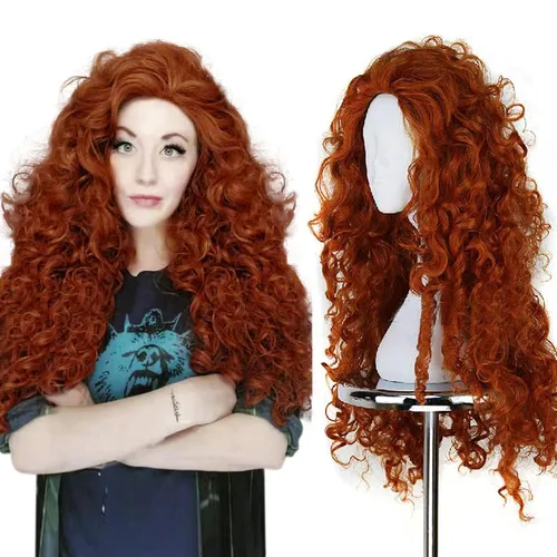 Vista 2 de Anogol D0048 red para cabello + peluca rizada para fiesta de disfraces y cosplay