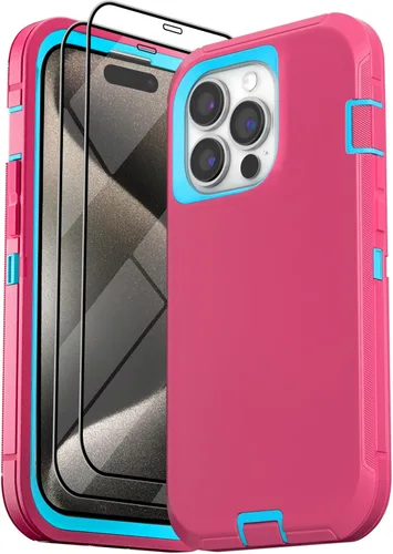 Vista 18 de Funda para iPhone 15 Pro Max (6.7 pulgadas), con 2 protectores de pantalla de vidrio templado