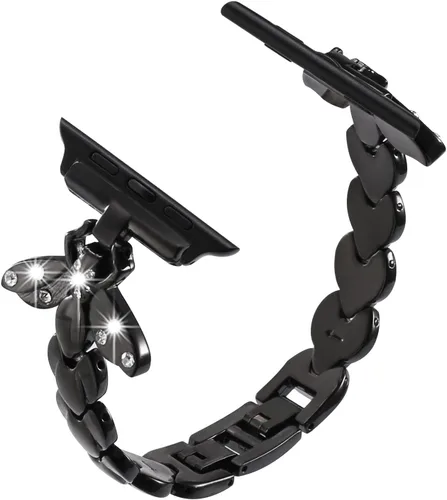Vista 2 de SaNgaiMEi Correa compatible con Apple Watch Ultra Band de 1.929 in 1.772 in 1.732 in 1.654 in 1.614 in 1.575 in 1.496 in Correa de acero inoxidable