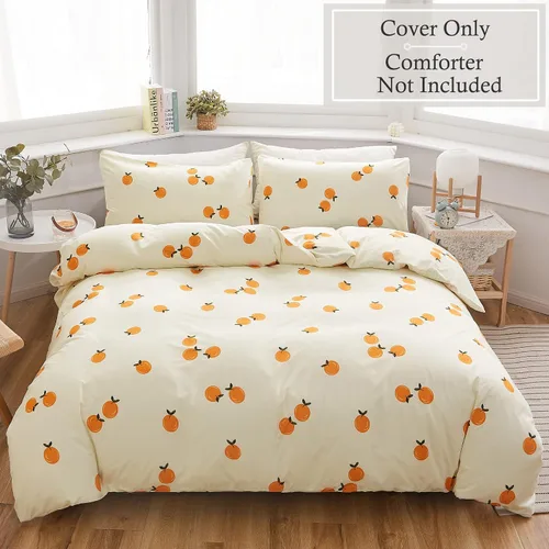 Vista 2 de LAMEJOR - Juego de funda de edredón, ropa de cama de microfibra (1 funda de edredón y 2 fundas de almohada) Amarillo