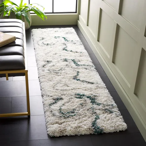 Vista 10 de SAFAVIEH Fontana Shag Collection - Alfombra decorativa, 2 pies 3 pulgadas x 4 pies, marfil y gris, no desprende pelusa y de fácil cuidado, 2