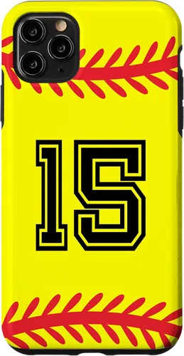 Vista 4 de Funda para iPhone 12 mini jersey de softbol número 15