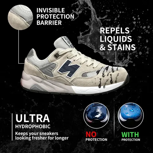 Vista 4 de Spray protector de zapatos - Nano spray impermeable para zapatos y zapatillas Repelente al agua invisible y protector de manchas para cuero