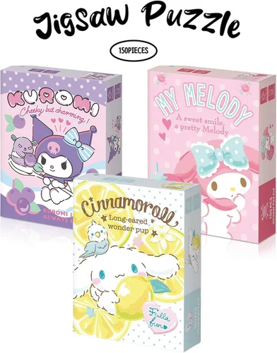 Vista 5 de Rompecabezas Cinnamoroll de 150 piezas – Juegos para la vinculación familiar, aumentar las habilidades cognitivas y aliviar el estrés – Personajes
