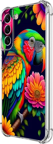 Vista 24 de Funda para Galaxy S21 FE 5G, protección contra caídas de flores de mariposa azul, a prueba de golpes, carcasa protectora de cuerpo completo Mariposa