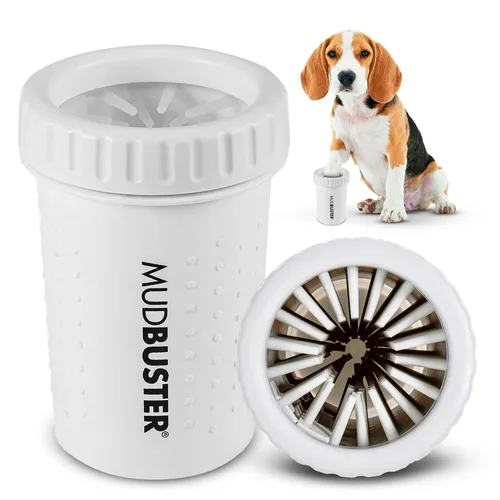 Vista 28 de Dexas MudBuster Limpiador portátil de patas para perros, grande, color blanco brillante, edición especial, suministros y accesorios de primera