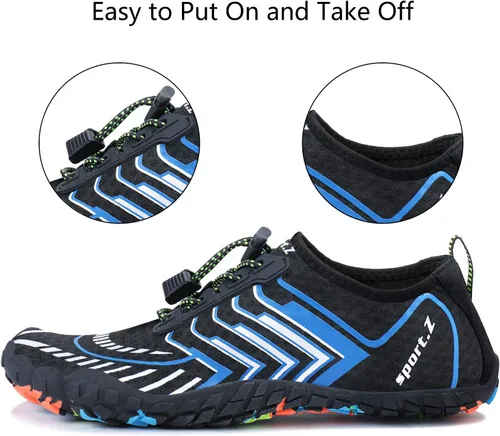 Vista 3 de MAYZERO Zapatos de agua para hombres y mujeres, zapatos de surf, playa, piscina, zapatos de punta ancha, senderismo, zapatos de agua, zapatillas