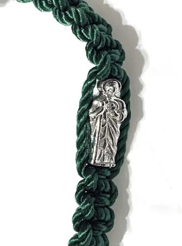 Vista 7 de Pulsera de hilo de San Judas Thaddeus verde Roja de hilo de San Judas Tadeo Cuentas de cristal No
