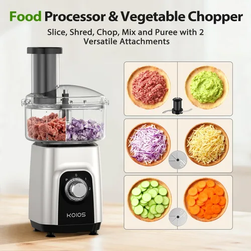 Vista 11 de KOIOS Mezcladora/procesador de alimentos 4 en 1 Combo Max 1000W, apto