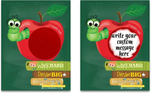 Vista 2 de My Scratch Offs - Premios de tarjetas para rascar para niños, suministros para profesores para el aula - Apple Bookworm