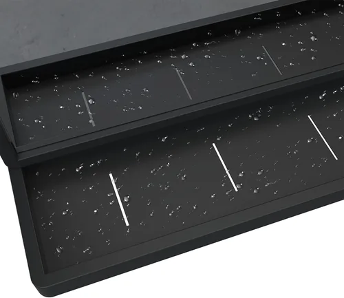 Vista 3 de ANYHI Espejos de baño para pared, espejo de pared de metal con estante, perfecto para sala de estar, dormitorio, entrada, rectangular, vertical Negro