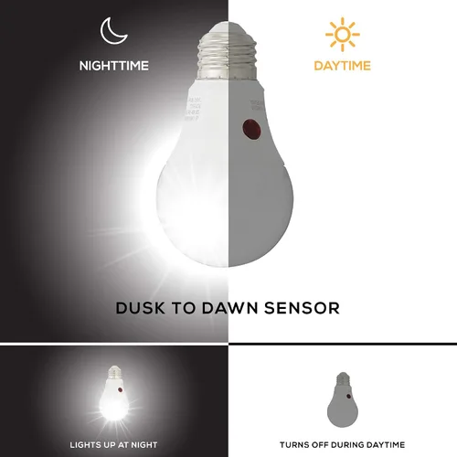 Vista 3 de Amazon Basics PAR38 - Bombilla LED con sensor de anochecer a amanecer, equivalente a 120 W, eficiencia energética, 14 W, base estándar E26, luz