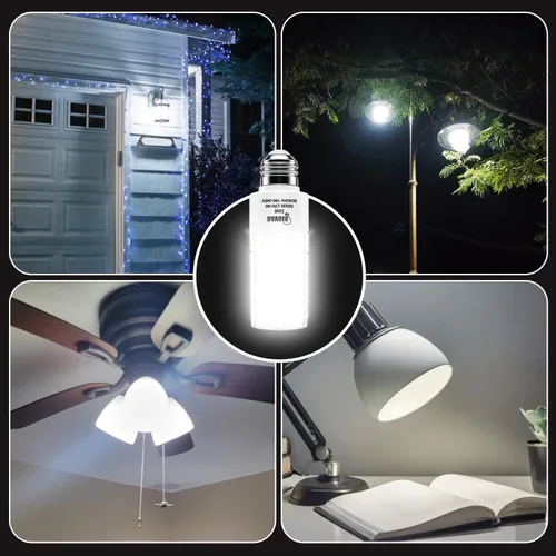 Vista 6 de RIUVAO Paquete de 2 bombillas LED, equivalente a 250 W, 30 W, 3750 lúmenes, súper brillante, 5000 K, luz blanca fría, bombilla LED E26/E27, base