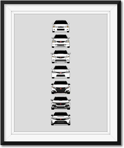 Vista 34 de Custom Car Posters Póster hecho a mano compatible con Acura (perfil lateral), decoración de lo mejor de las generaciones de Acura, historia 10C.