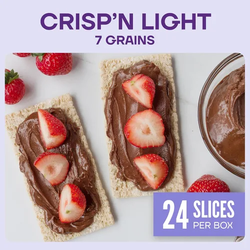 Vista 3 de Wasa Crisp'n Light - Pan crujiente de 7 granos, 4.9 onzas (paquete de 4), galletas, ingredientes sin OMG, mezcla de 7 granos, 20 calorías por