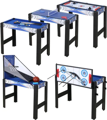 Vista 9 de HLC Mesa de juego combinada múltiple de 3 pies 5 en 1, juego de mesa plegable de combinación de juegos múltiples con mesa de billar, mesa de hockey