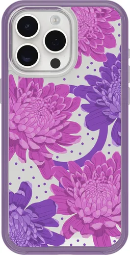 Vista 6 de OtterBox - Funda transparente para iPhone 15 Pro Max Symmetry Series, polvo de estrellas (transparente/plateado), se ajusta a MagSafe, ultra suave