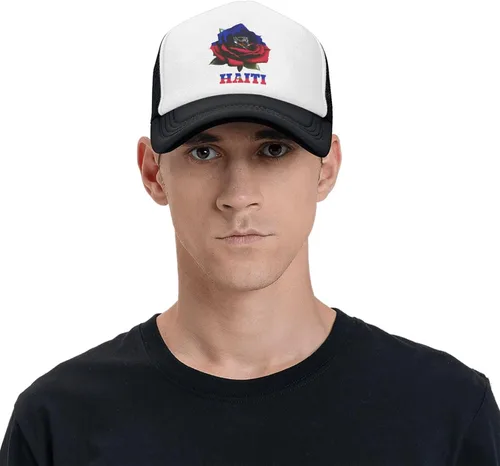 Vista 6 de Gorra de béisbol ajustable con cierre de presión para hombres y mujeres, gorra de malla transpirable, color negro