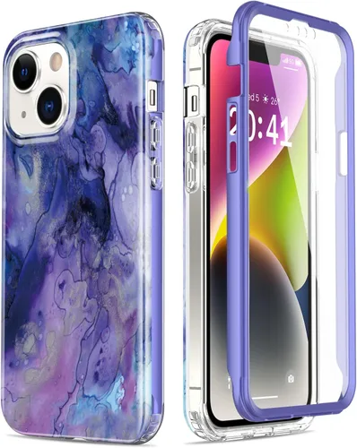 Vista 55 de Esdot Funda para iPhone 14 con Protector de Pantalla Integrado, Funda Resistente de Grado Militar con Diseños de Moda para Mujeres y Niñas, Funda