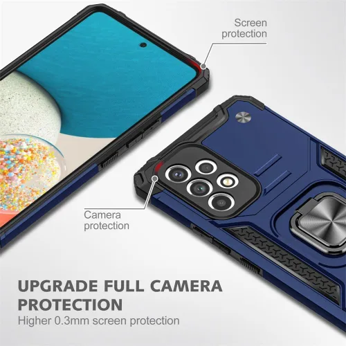 Vista 3 de HNHYGETE Funda para teléfono Galaxy A53 5G con protector de pantalla, soporte giratorio de grado militar de 360° [resistente] a prueba de golpes