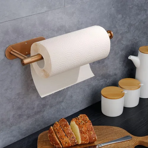 Vista 10 de Toalleros de papel para cocina, soporte adhesivo para toallas de papel debajo del gabinete, montaje en pared para toalla de cocina de 13 pulgadas