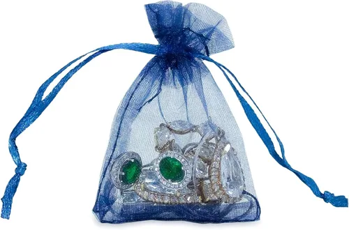Vista 12 de TheDisplayGuys - Paquete de 48 bolsas de regalo de organza transparente negra de 2 x 2-3/4 pulgadas con cordón, bolsas de regalo para joyas, bolsas