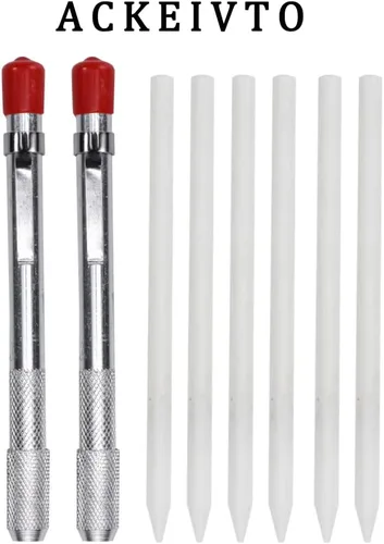 Vista 2 de 2 soportes redondos para esteatita con 6 recambios para herramientas de soldadura y marcadores de soldadura, marcas extraíbles en acero, aluminio 1