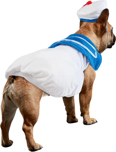 Vista 4 de Disfraz para mascota de la colección de películas de Cazafantasmas, de Rubies Costume, M, Blanco
