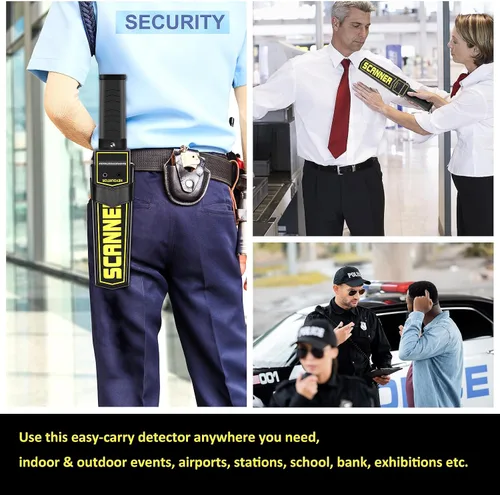Vista 6 de Varita detector de metales portátil, varita de seguridad, varita de escáner de seguridad multiusos para detección de metales y armas..