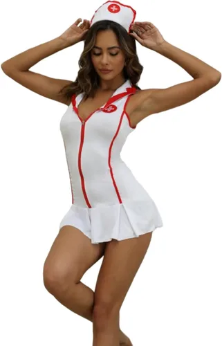Vista 2 de CIUCIMIA Womens Sexy Costume Outfit Babydoll Lingerie Cosplay Nurse Sets School Girl Uniform French Maid Bedroom Clothes