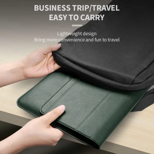 Vista 6 de 13 14 Inch Laptop Sleeve Case Waterproof Leather Case with Adjustable Stand Compatible with MacBook Air/Pro 13-13.3 inch / 2021 Mac MacBook 14inch