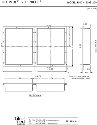 Vista 7 de Redi Niche - Estante de ducha empotrado doble nicho negro, dos estantes interiores, 32 pulgadas de ancho x 20 pulgadas de alto x 4 pulgadas