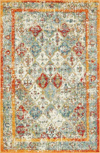 Vista 9 de Unique Loom - Alfombra estilo tradicional de Rosso Collection, Polipropileno, Beige/anaranjado