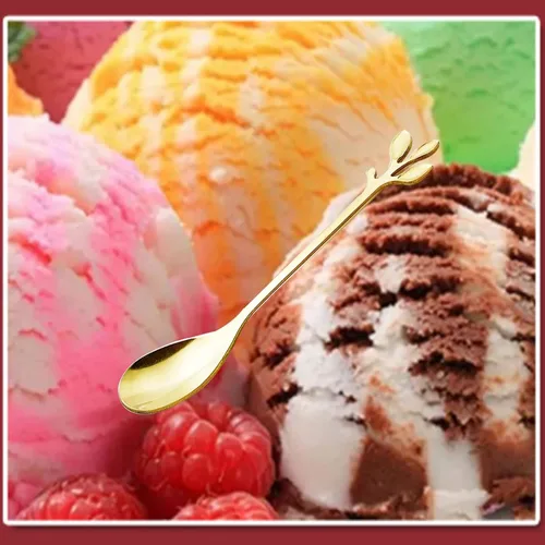 Vista 7 de 20 cucharas de café de hojas, cucharaditas de acero inoxidable dorado y plateado con mango de hojas para té helado, café, postre