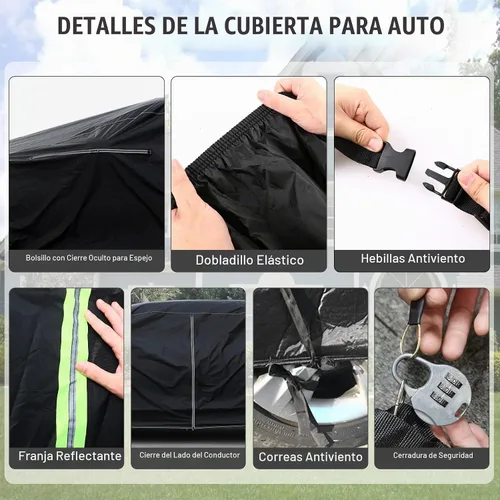 Vista 2 de Funda impermeable para auto Compatible con Honda Pilot 2002-2025, fundas para auto para todo tipo de clima 210T con interior de algodón