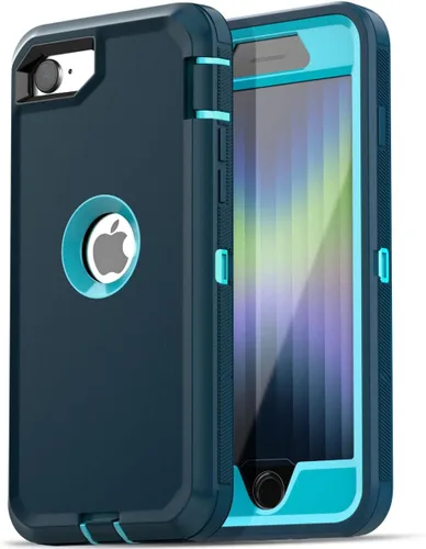 Vista 11 de AICase Funda para iPhone SE Case de 3ª y 2ª Generación, para iPhone SE 2022/2020 Protector de Pantalla Integrado Resistente Protección Antigolpes