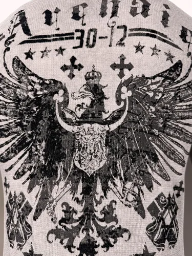 Vista 7 de Xtreme Couture by Affliction - Camisa térmica de manga larga para hombre Blanco/Heather Off Sand (máscara brillante)