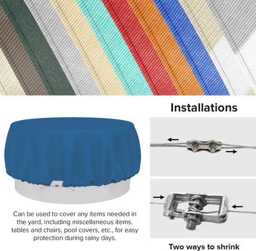 Vista 64 de Fundas para muebles de patio, impermeables, resistentes a los rayos UV, resistentes a los rayos UV, para exteriores, mesa redonda y rectangular