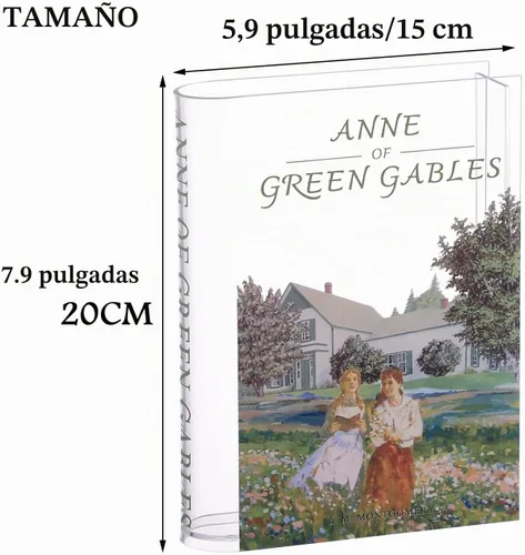 Vista 7 de Jarrón de libro de acrílico para flores, florero transparente con forma de libro, jarrones pequeños para el hogar, sala de estar, estantería Anne